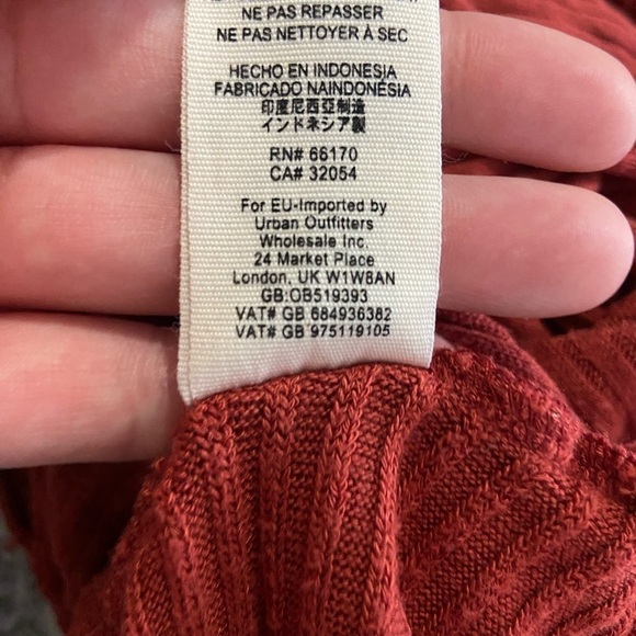 Free People Lover Rib Split Back Knit Sweater - Rust, Terracotta - Picture 9 of 10